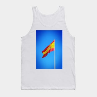 Spanish flag waving against clear blue sky Tank Top